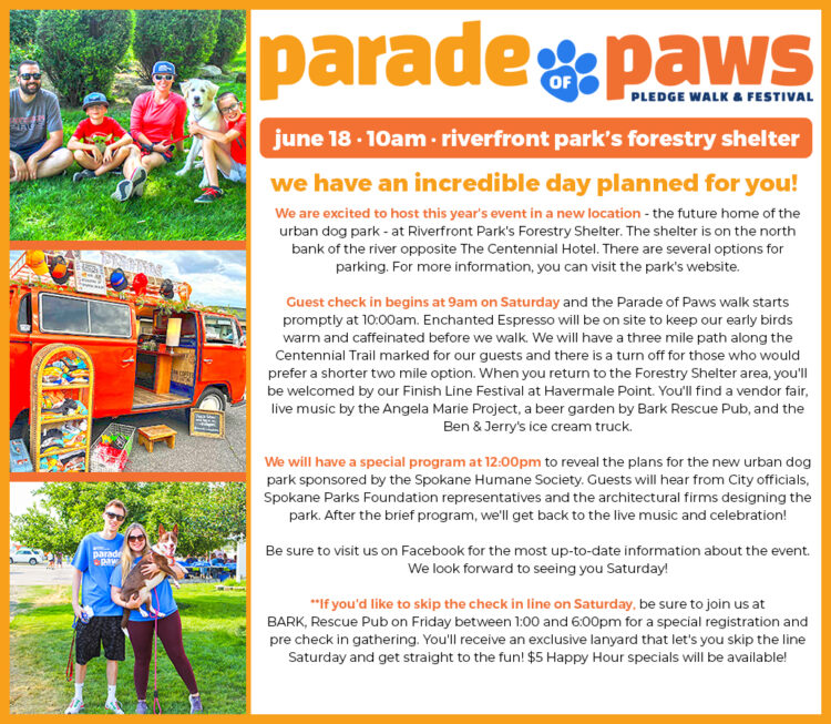 Parade of Paws Event Day Details Spokane Humane Society